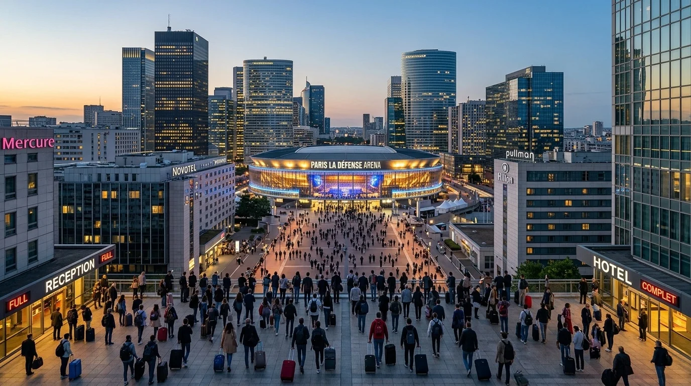 celine dion hotel paris la defense arena nanterre
